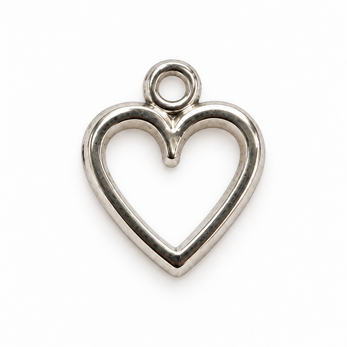 Silver open heart Hope Charm